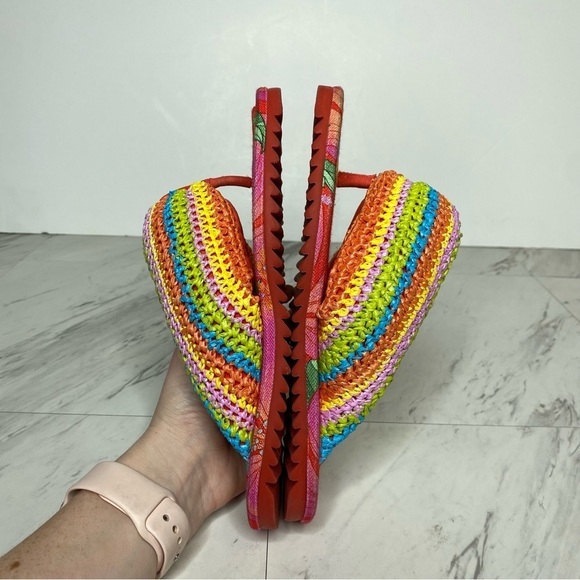 Farm Rio Toucans Crochet Multicolor Puffy Flip Flop 6 - Picture 7 of 13